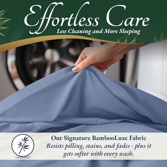 1- NIB Bamboo Sheets Queen Size 6pcs-Ultra Soft & Luxuriously Cooling, 17" Deep - Picture 5 of 8